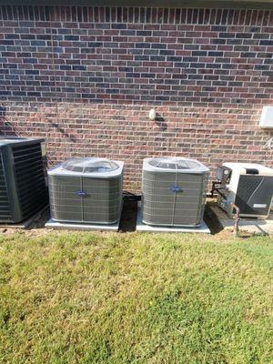 One of our Happy Flowermound customers . We installed these 16 Seer Carrier's at a Super price