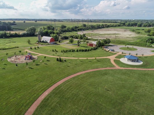 The beautiful landscape and trail system at Kress Creek Park.