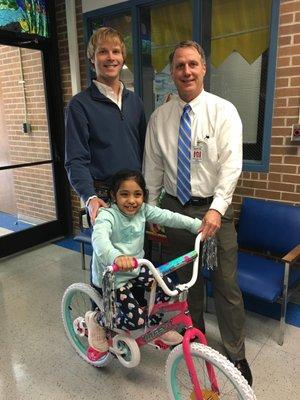 Congratulations to the latest winner of a new bike at Yates Primary. The bike went to 1st grader Aarozoo Patel for having per...