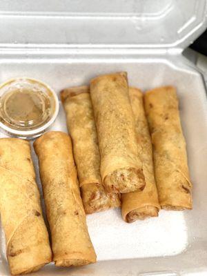 Egg rolls with peanut butter pepper