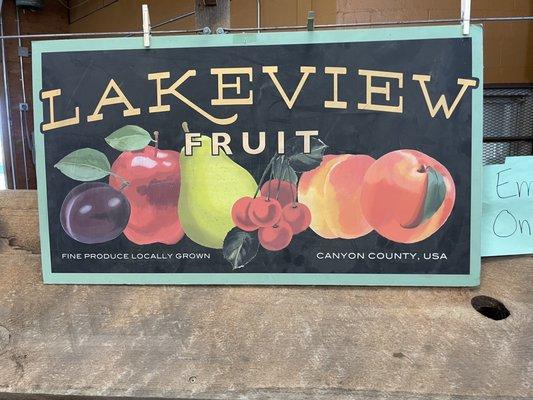 Lakeview Fruit Sign