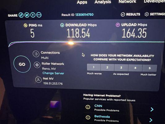 while not bi-direction fiber, speeds are more than acceptable