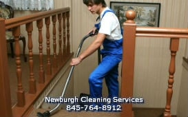 carpet cleaning service from Newburgh Cleaning Services (845) 764-8912 deep cleaning carpet on a staircase