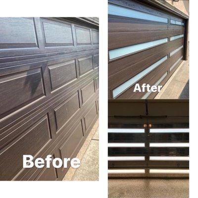 Before & After Custom Garage door