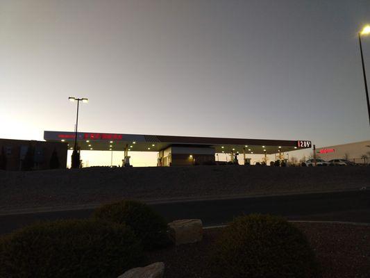 View of the gas station from Walmart parking lot.