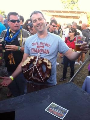 I think this guy won for largest pretzel necklace