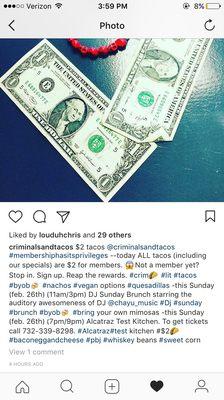 instagram deals that they usually post on tuesday's