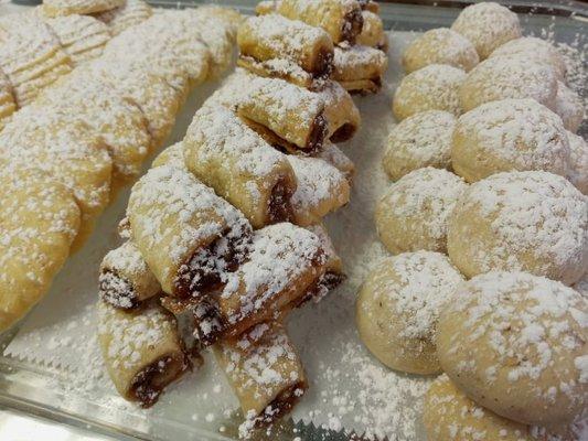 Italian Butter Cookies, Rugelach and Pecan Tea Cookies (aka Wedding Cookies)