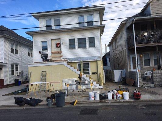 Deck, steps and vinyl railings, Ventnor NJ.