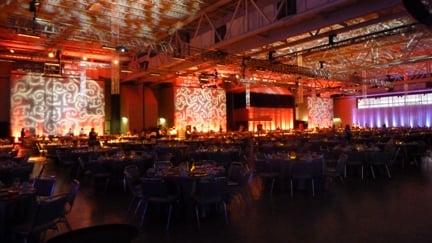 Event lighting at the DECC, Duluth, MN. Up lighting by Duluth Event Lighting. www.dulutheventlighting.com Wedding Lighting