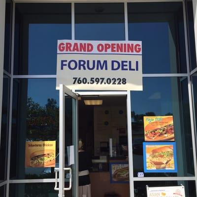 The front of Forum Deli. Grand Opening!