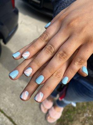 Gel polish spring color.