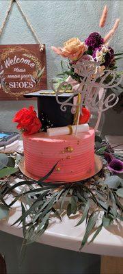 Daughter's graduation cake. I added embellishments