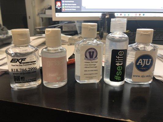 Custom printed Hand Sanitizers