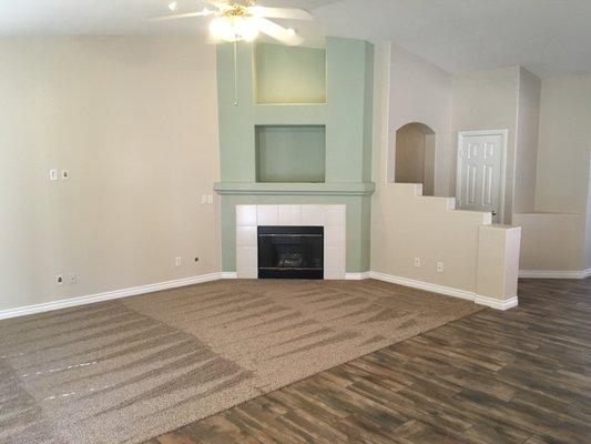 New carpet, new wood plank tile and new paint really gave this home a new look.