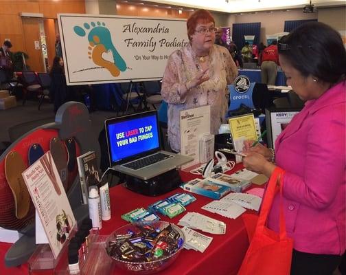 Our staff at the USPTO Health and Wellness fair educating people about foot health.