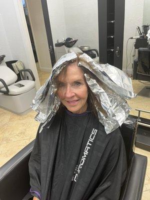 Foiling with balayage