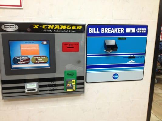 Machines operate on cards that can be dispensed and refilled with cash or credit card