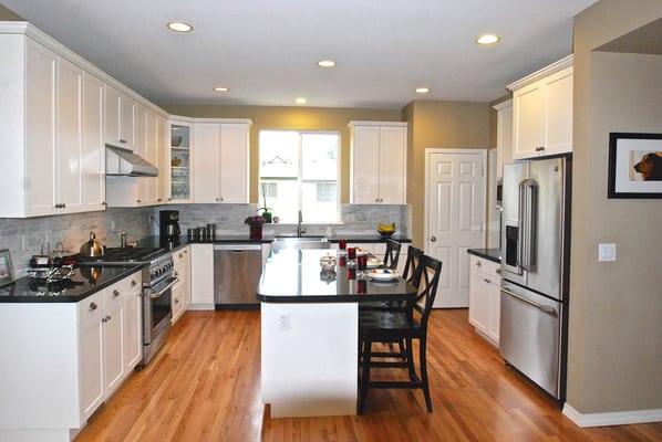 Remodeled kitchen white and black