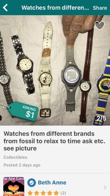 Several different varieties of watches