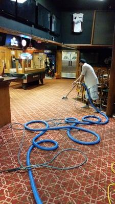 Carpet cleaning in a restaurant