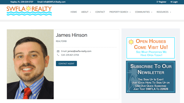 REALTOR James Hinson from SWFLA Realty. Local Naples, Florida REALTOR James Hinson can help you buy or sell a South West Flor...