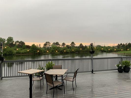 Patio and water