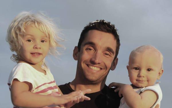 Store owner Justin and his two children Jada and Finley