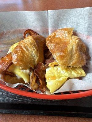 Bacon egg and cheese croissant. FANTASTIC