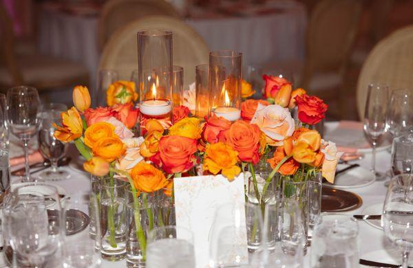 Peach wedding in Beverly Hills hotel.