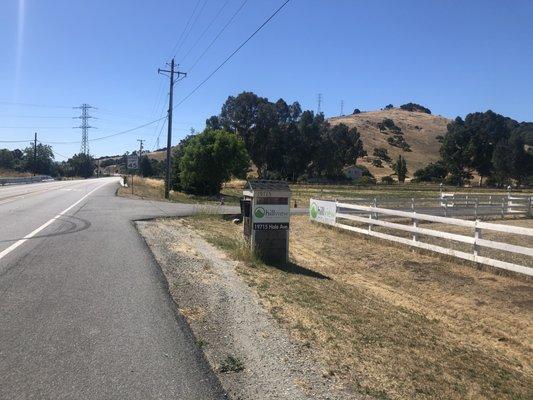 Entrance from Hale Ave. looking South