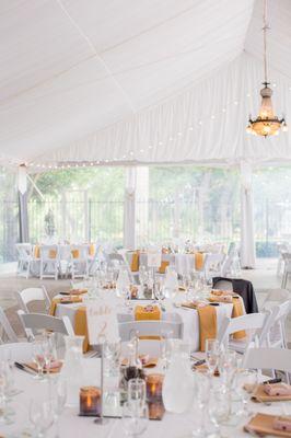 The pavilion lets in lots of natural light for a beautiful daytime reception