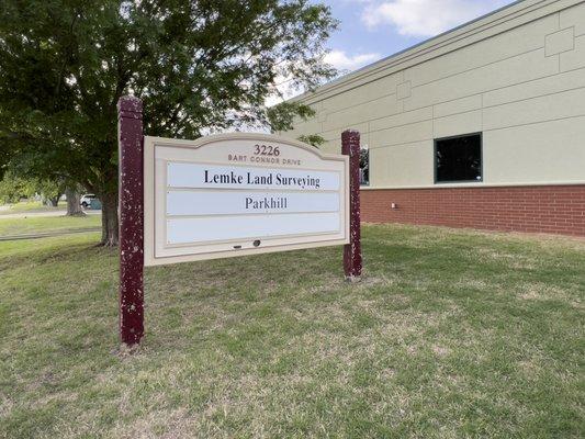 Lemke Land Surveying Norman Office Signage