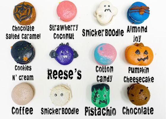 Halloween macaron flavors