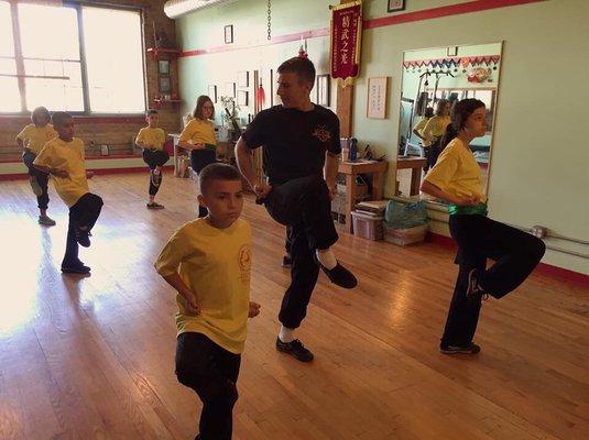 Kids Kung Fu class at Seven Star Wellness Center, Chicago.