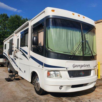 Going camping? Road trip? Rent one of our class A RVs. No special license required.