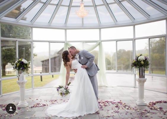 Where we had the indoor ceremony due to the rain!