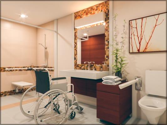 Wheelchair accessible bathroom