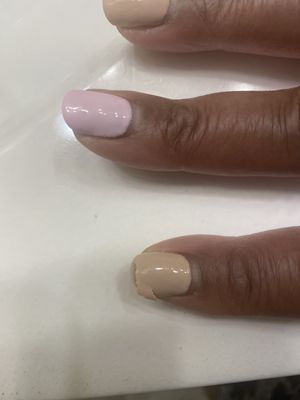 Gel polish. Lumpy. Chipped in 2 days.