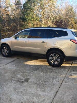 Wife's 3rd Car bought from Burns since 2012. 2017 Chevrolet Traverse. 3rd row seat!!!