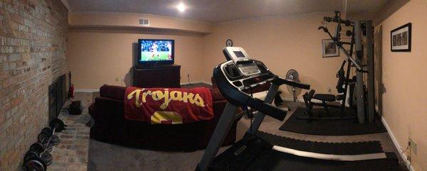 Pano pics of the Body Solid gym (far corner) and Spirit 385 Treadmill, provided and maintained by Chick Tanner Duus and Play It Again Sports