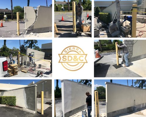 SD&C Commercial Exterior Repair Wall. Palm Coast, Florida