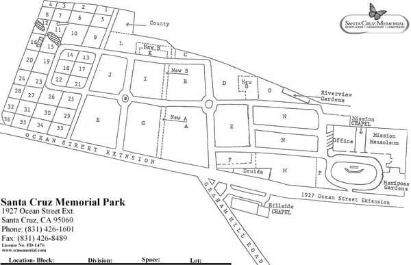 Grounds map of the Mission Chapel