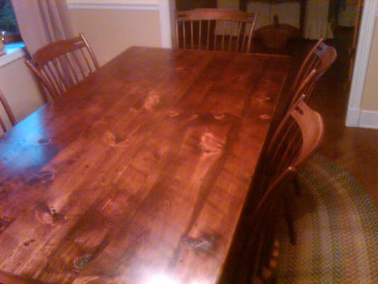 Handcrafted Barnwood Farm Tables are a Frazzleberries Specialty