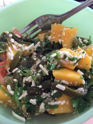 Nopales salad w/ mango, tomato, cilantro and cheese