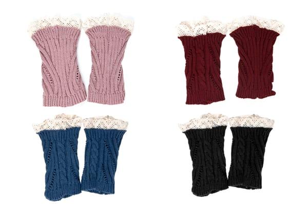 New Womens Custom Color Short Lace Knit Leg Warmers Now @ SIZZLE CITY Shop - Come Visit Us Today!...