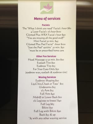 Service and price list