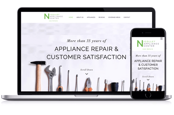 Website and logo design for appliance repair company