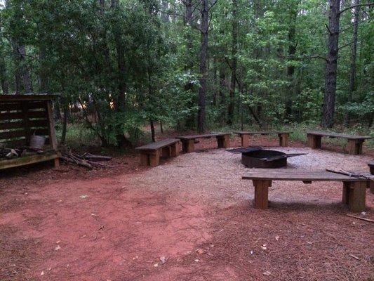 Fire pit circle at dandelion building