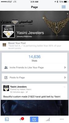 Follow us on face book @yasini Jewelers